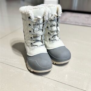 Stylish Gray and White Winter Boots